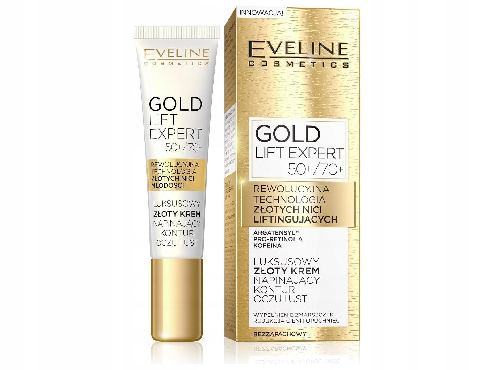 Eveline Gold Lift Expert krem napinający kontur oczu i ust 50+/70+ - 15ml