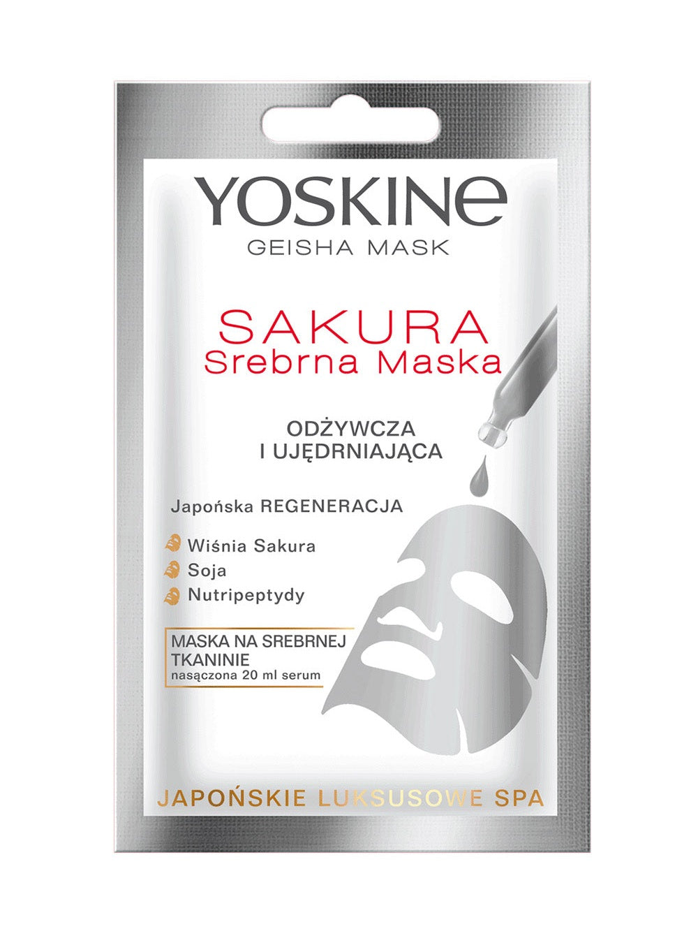 Maseczka na twarz Yoskine Geisha Maseczka Odżywcza ujędrniająca na tkaninie