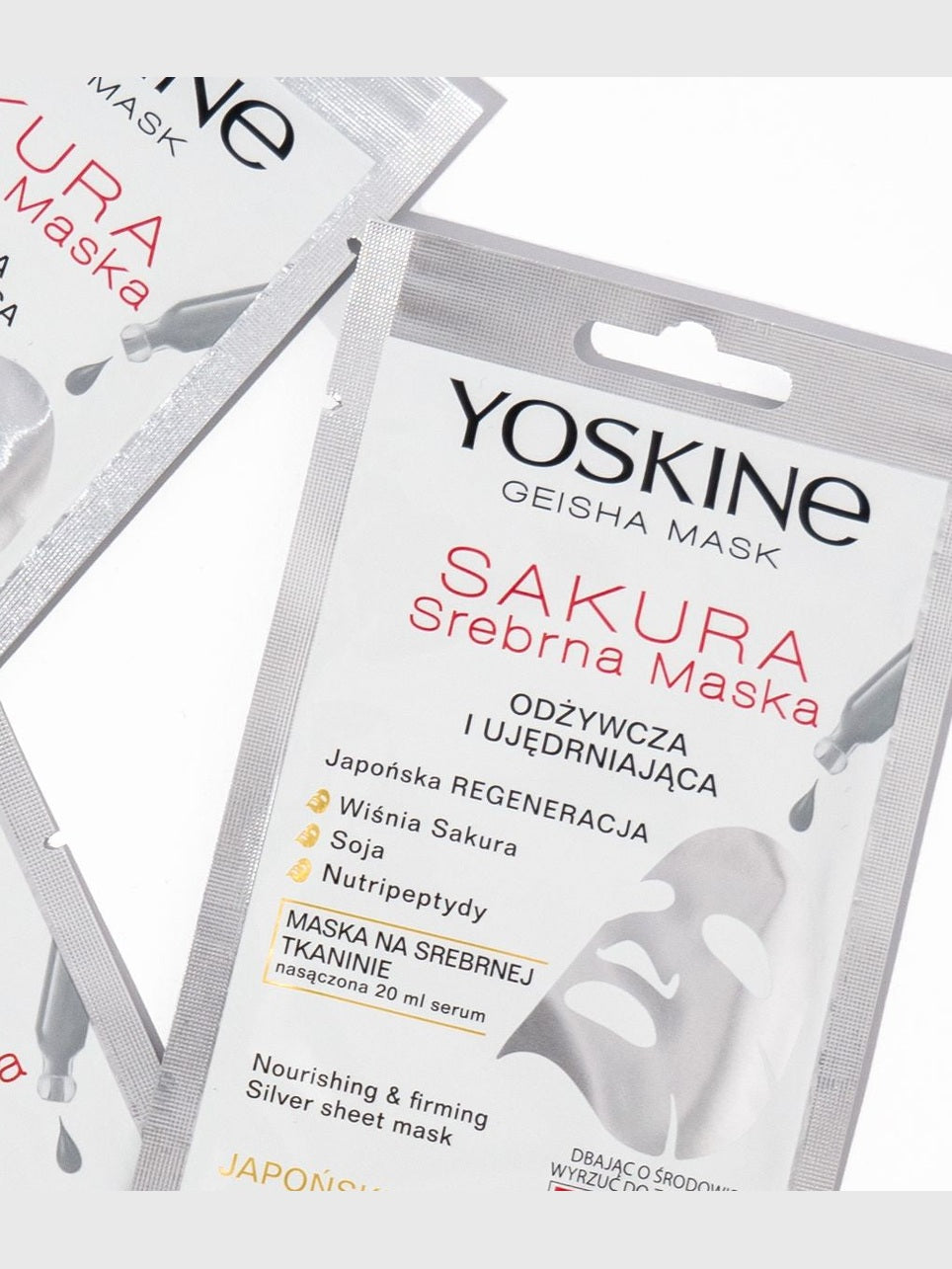 Maseczka na twarz Yoskine Geisha Maseczka Odżywcza ujędrniająca na tkaninie