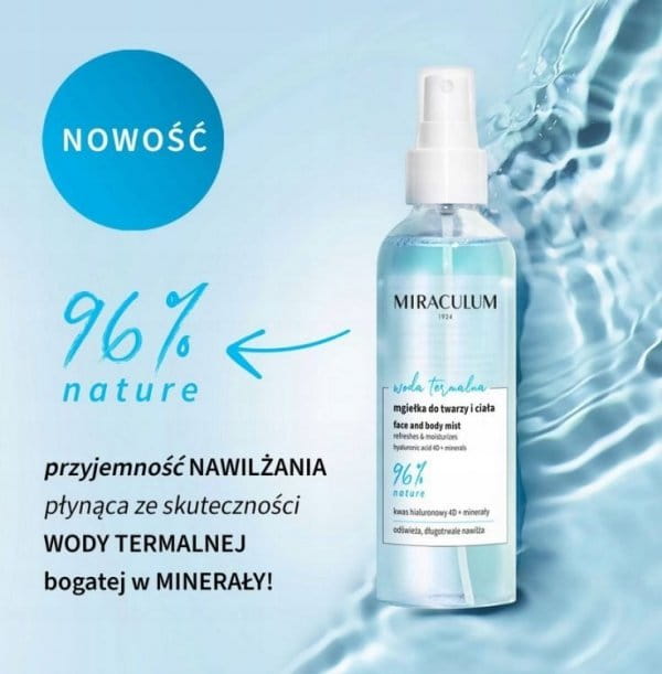 Mgiełka odświeżająca do twarzy i ciała, Miraculum Woda Termalna, 100ml