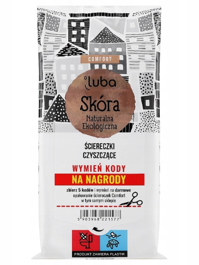 Ściereczki nawilżane LUBA COMFORT Czyszczące ściereczki do skóry 24 szt