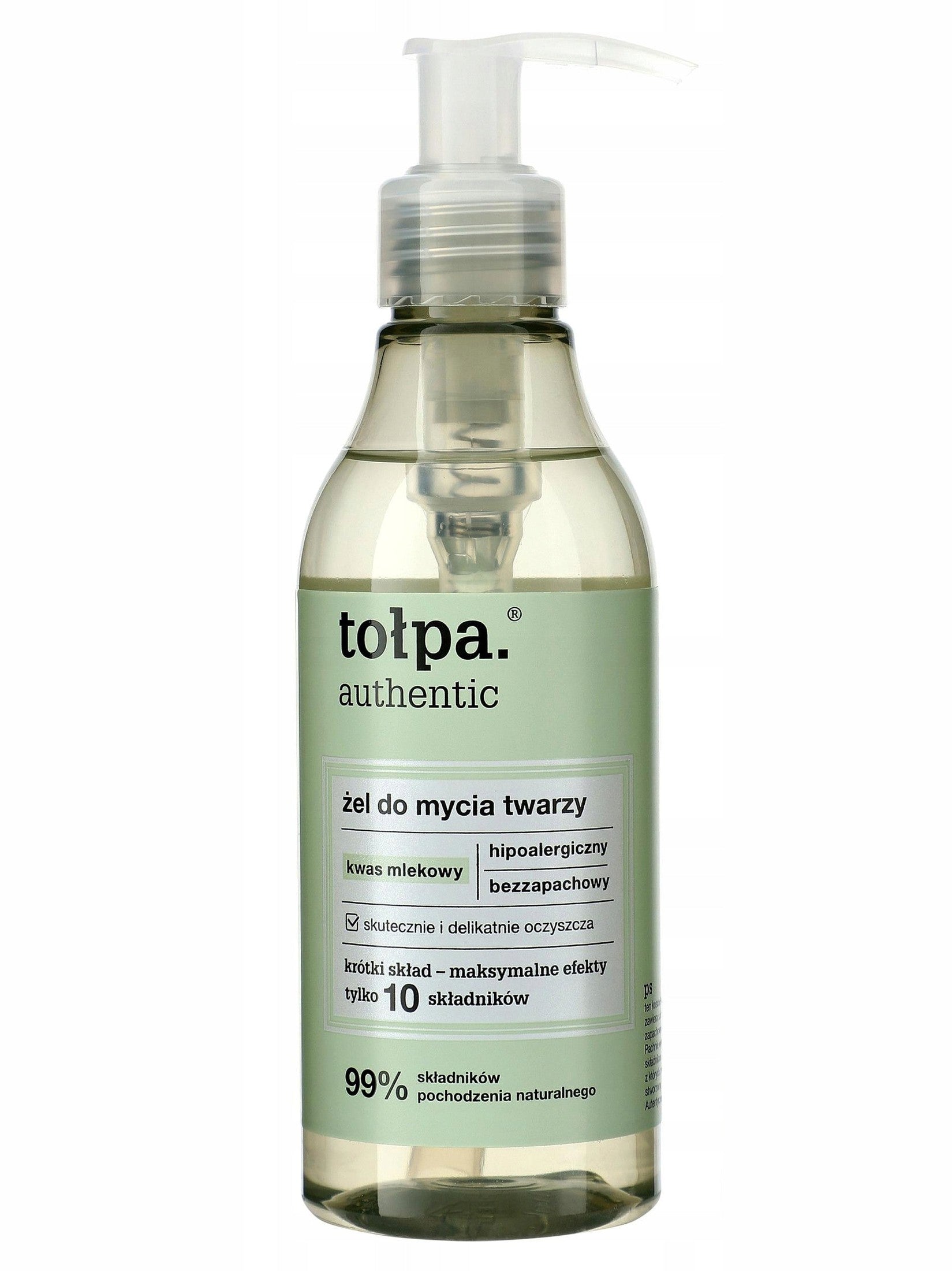 Żel do mycia twarzy Tołpa Authentic z kwasem mlekowym nawilżający 195 ml
