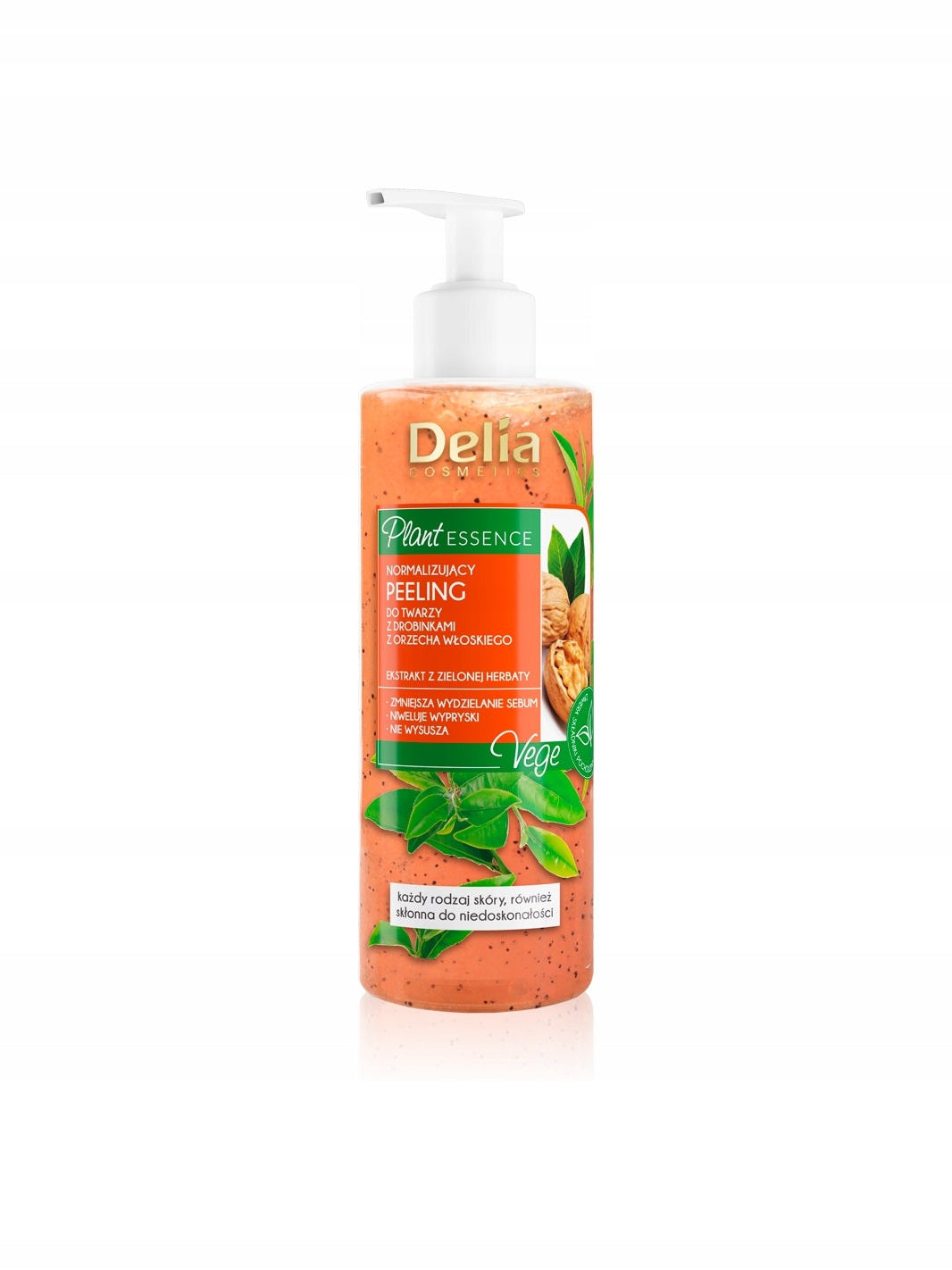 Peeling do twarzy Delia Cosmetics Normalizujący z orzecha włoskiego 200 ml