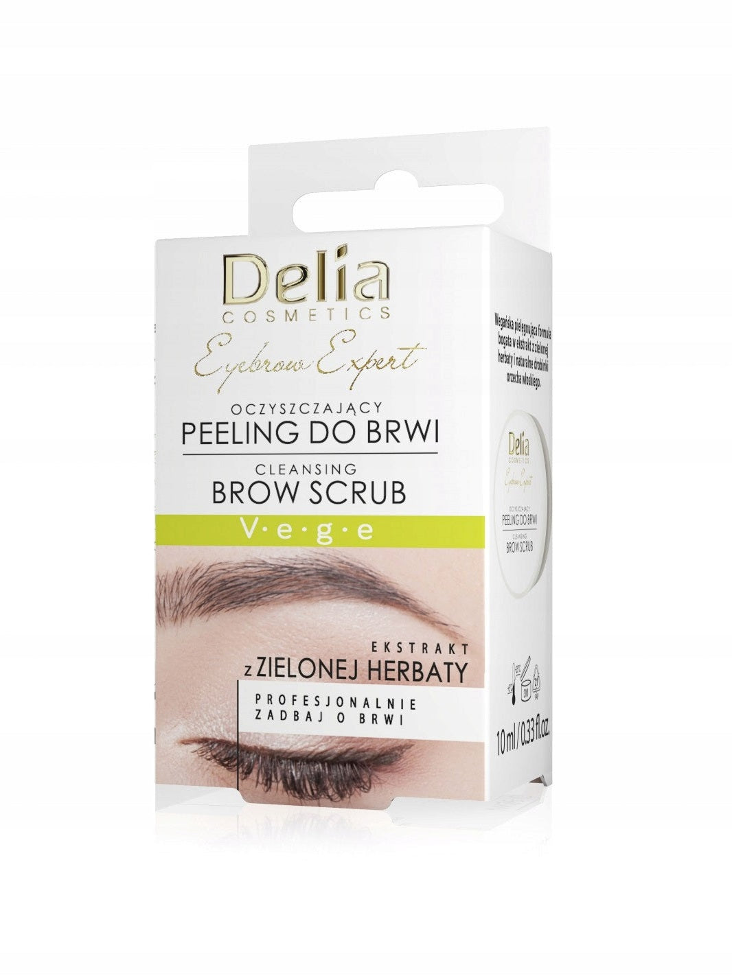 Peeling do brwi DELIA COSMETICS Wegański z ekstraktem z zielonej herbaty