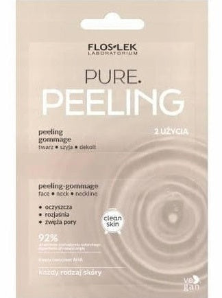 FLOS LEK PURE Peeling-gommage twarz, szyja dekolt 2x4ml