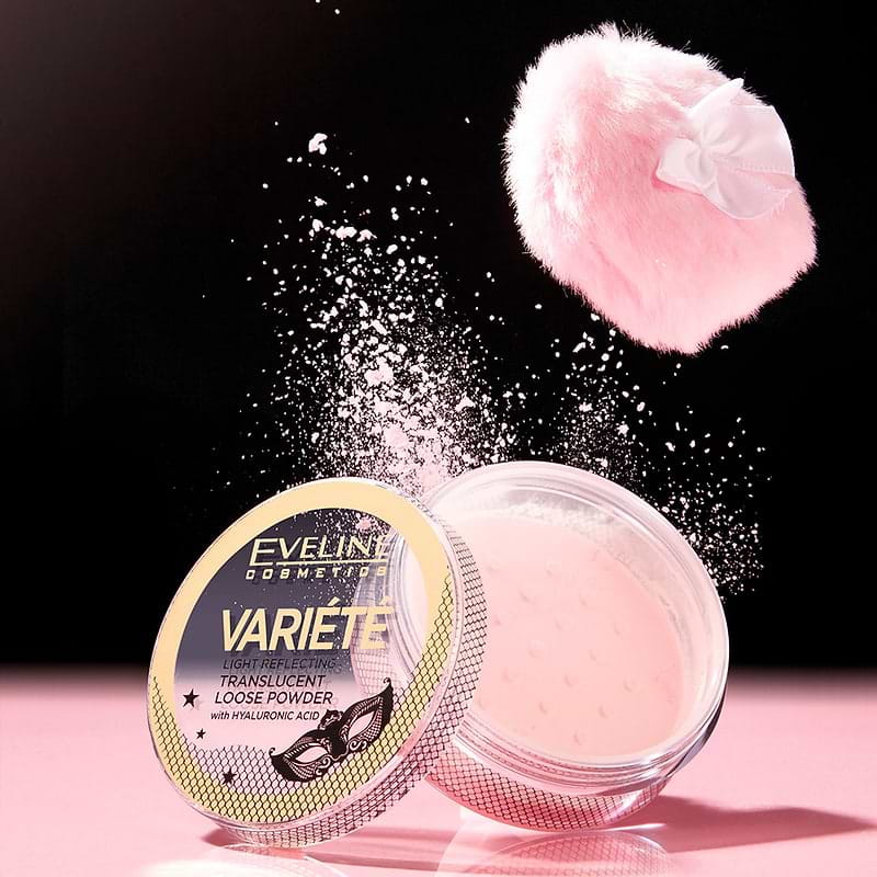 Puder sypki Translucent z kwasem hialuronowym Eveline Variete
